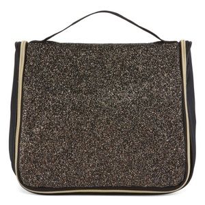 NWT Mixit Hanging Travel Bag Black w/ Gold Glitter